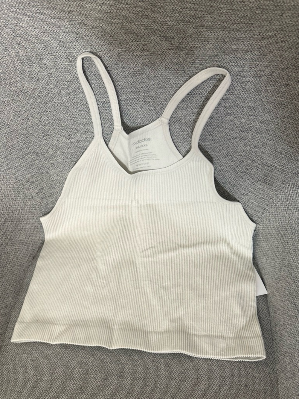 adidas Women's Ivory Ribbed Slim Strap Camisole